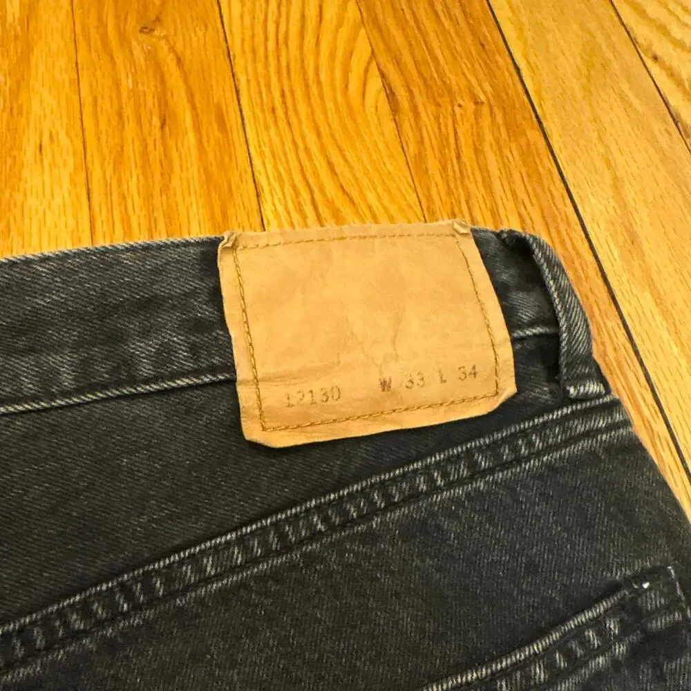 NWT Buck Mason B009 Japanese Denim Sz 33x34 Jeans Maverick Slim Black Button Fly